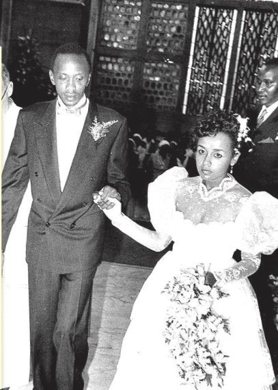 Uhuru and Magret Kenyatta at their wedding 